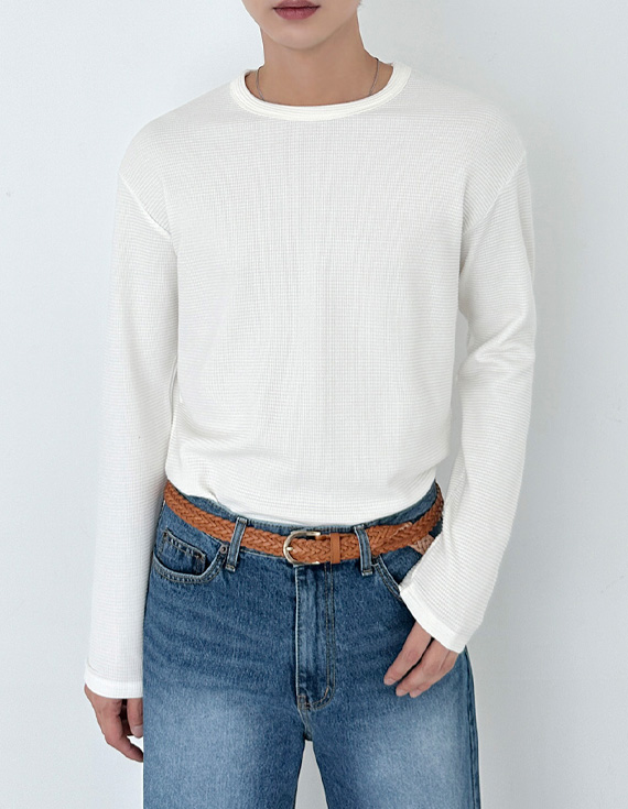 rugged waffle texture Long Sleeve 31229