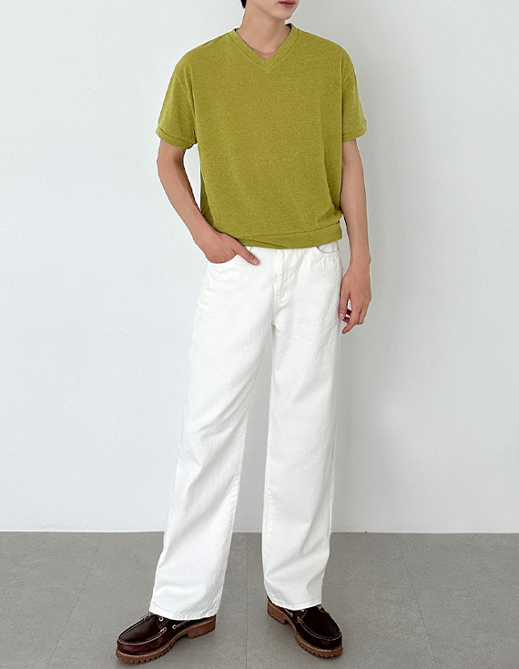 2305 Pure White Wide Cotton Pants 31245