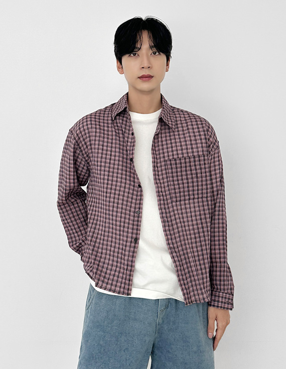 our check cropped mood Shirt 31246