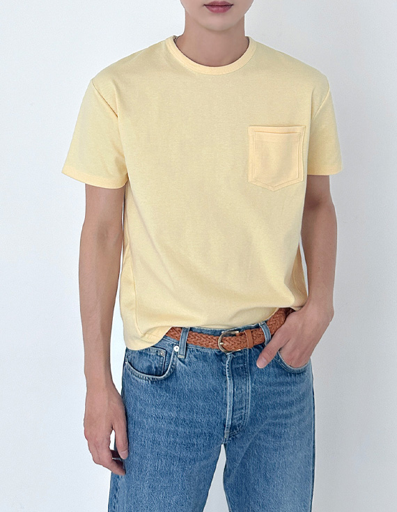 double pocket cozy short sleeved T-shirt 31258