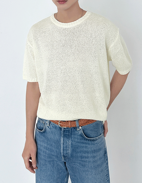 Puff silhouette soft short-sleeve knit 31271