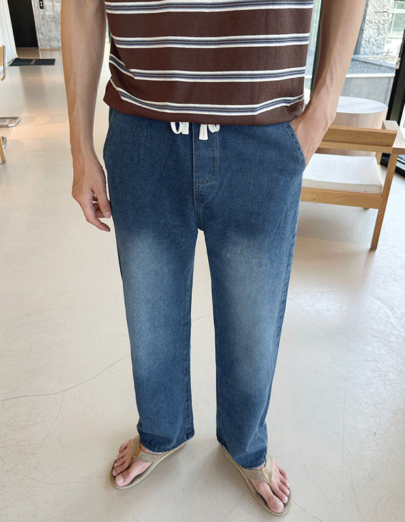 [데일리아이템]기획 Four seasons Banding Denim pants 31294