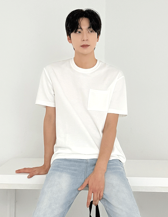 [포켓 디테일,깔끔핏✨] Over fit 포켓 T-shirt 31332