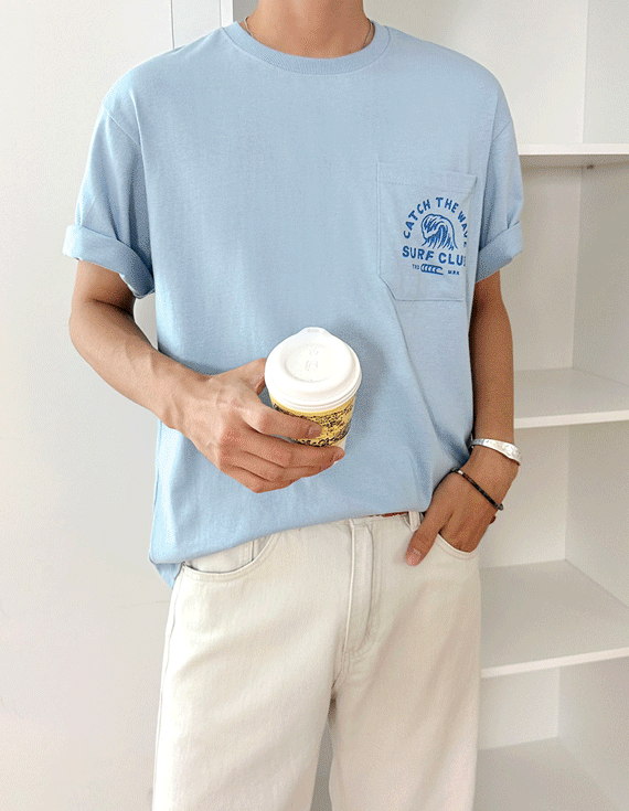 [일상,휴양지모두입기좋은] 서프클럽 그래픽 포켓 short sleeved T-shirt 71377