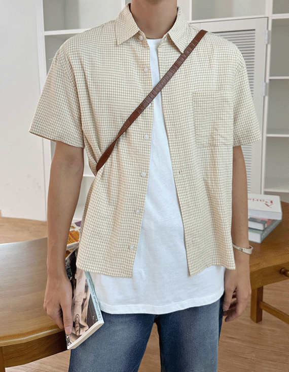 [Crop기장,감각적연출] 워시드 Crop Check Shirt 71378