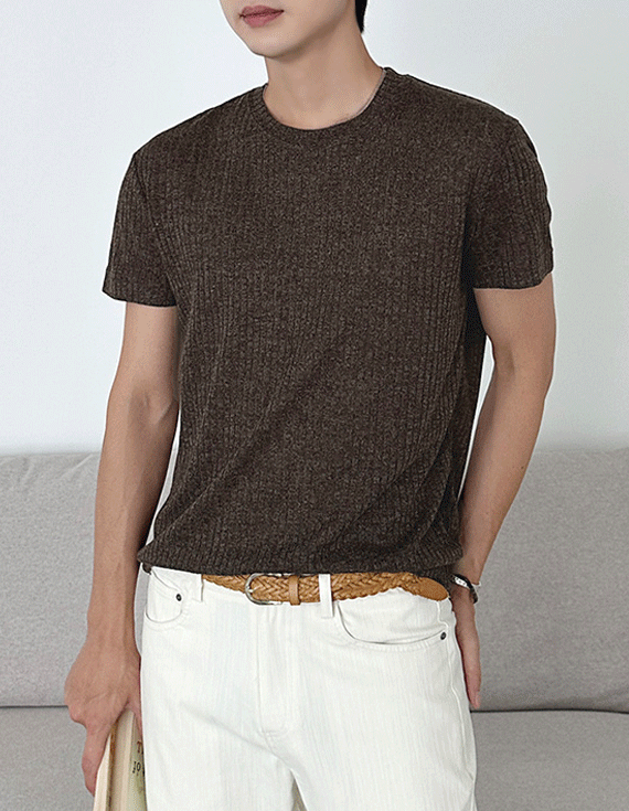 [시원한통기성,유연한소재] 텍스처 릴렉스 short sleeved T-shirt 71380