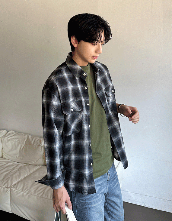 [가을감성,톡톡한원단] 플란넬 플레이드 Shirt 71439