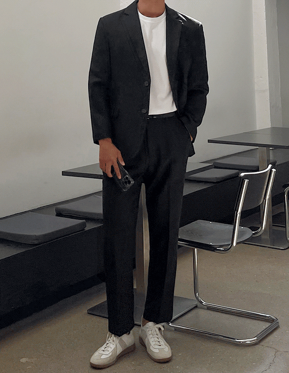 Big size BASIC Two button Suit Set