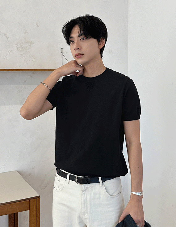 [자켓안 간편하게입는] 트림넥 Harp Knit 71456