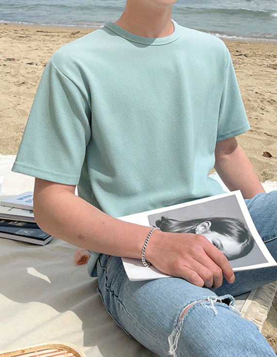 감사제 링클프리 Round short sleeved T-shirt<br><font style=font-size:11px;color:#595959>M~2XL(95~115)<*font><br>