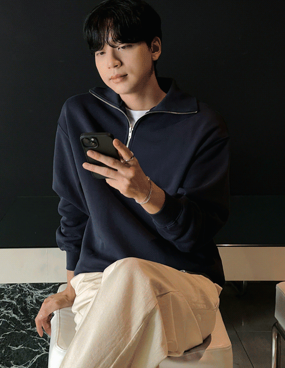 Strong 헤비코튼 하프집업 sweatshirt<br><font style=font-size:11px;color:#595959>M~2XL(95~115)<*font><br>