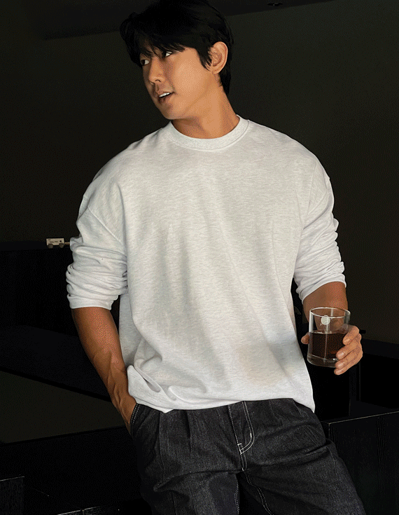 Big size loose fit crack Long-sleeve T-shirt